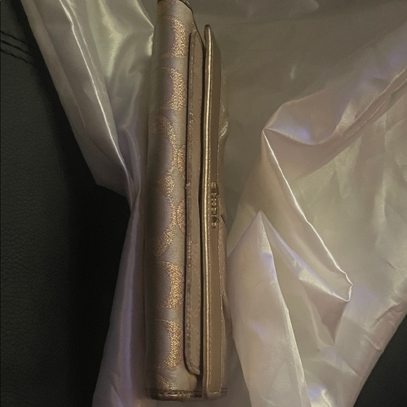 Coach Vintage  Metallic & Tan Wallet 6”W x 4”H - Picture 3 of 8